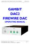GAMBIT DAC2 FIREWIRE DAC OPERATING MANUAL