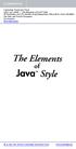 The Elements. Java Style