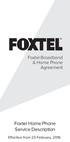 Foxtel Home Phone Service Description
