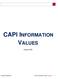 1CAPI INFORMATION VALUES. August Software Reference CAPI Information Values 1