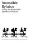 Accessible Syllabus Using the Accessible Syllabus Template