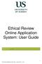 Ethical Review Online Application System: User Guide