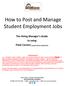 How to Post and Manage Student Employment Jobs