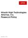 Hitachi High Technologies America, Inc. Password Policy
