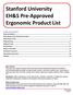 Stanford University EH&S Pre-Approved Ergonomic Product List