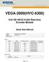 VEGA-2000(HVC-6300) Full HD HEVC/H.264 Real-time Encoder Module. Quick Start Manual