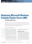 Deploying Microsoft Windows Compute Cluster Server 2003