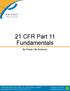 21 CFR Part 11 Fundamentals