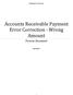 Accounts Receivable Payment Error Correction - Wrong Amount