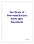 Certificate of Interested Parties Form 1295 Procedures