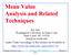 Mean Value Analysis and Related Techniques
