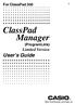 For ClassPad 300. ClassPad Manager. (ProgramLink) Limited Version. User s Guide.  RJA