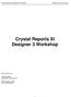 Crystal Reports XI Designer 3 Workshop