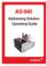 AS-940. Addressing Solution Operating Guide