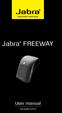 Jabra FREEWAY. User manual.