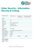 Cyber Security - Information Security & Testing