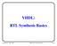 VHDL: RTL Synthesis Basics. 1 of 59