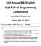 11th Annual NB (English) High School Programming Competition