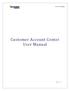Customer Account Center User Manual