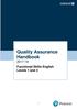Quality Assurance Handbook Functional Skills English Levels 1 and 2