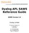 Dyalog APL SAWS Reference Guide