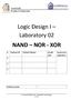 NAND. Grade (10) Instructor. Logic Design 1 / 13