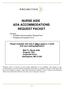NURSE AIDE ADA ACCOMMODATIONS REQUEST PACKET