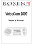 VoiceCom Owner s Manual