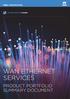 NETWORK SERVICES: ETHERNET WAN ETHERNET SERVICES PRODUCT PORTFOLIO SUMMARY DOCUMENT