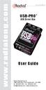 User Guide USB-PRO USB Direct Box True to the Music