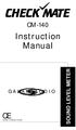 CM-140. Instruction Manual SOUND LEVEL METER G A L A X Y A U D I O