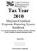 Tax Year 2010 Maryland Combined Corporate Reporting System Handbook