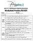 Worksheet Practice PACKET
