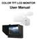 COLOR TFT LCD MONITOR. User Manual