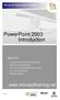 PowerPoint 2003 Introduction
