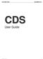 CDS USER GUIDE NOVEMBER User Guide
