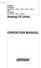 Analog I/O Units OPERATION MANUAL