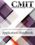 CONSTRUCTION MANAGER CERTIFICATION INSTITUTE. Application Handbook
