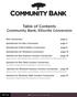 Table of Contents Community Bank, Ellisville Conversion