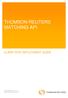THOMSON REUTERS MATCHING API CLIENT SITE DEPLOYMENT GUIDE