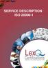 SERVICE DESCRIPTION ISO Lex. Certifications