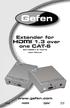 Extender for 1.3 over one CAT-6. EXT-HDMI1.3-1CAT6 User Manual