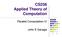 CS256 Applied Theory of Computation