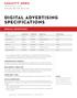 Digital Advertising Specifications
