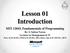 Lesson 01 Introduction