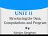UNIT II Structuring the Data, Computations and Program. Kainjan Sanghavi