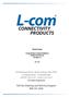 L-com CONNECTIVITY PRODUCTS. SwitchCenter. Gang Switch Control Software USERS MANUAL Version 1.5. May 2008