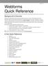 Webforms Quick Reference Version 13.0