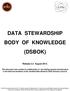 DATA STEWARDSHIP BODY OF KNOWLEDGE (DSBOK)