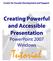 Center for Faculty Development and Support Creating Powerful and Accessible Presentation